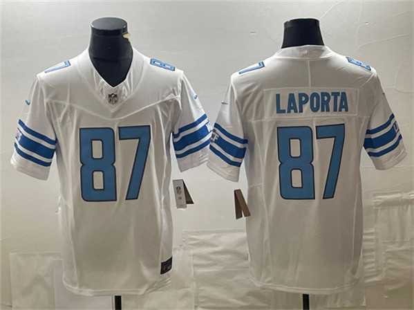 Men's Detroit Lions #87 Sam LaPorta White 2023 F.U.S.E. Vapor Untouchable Limited Jersey